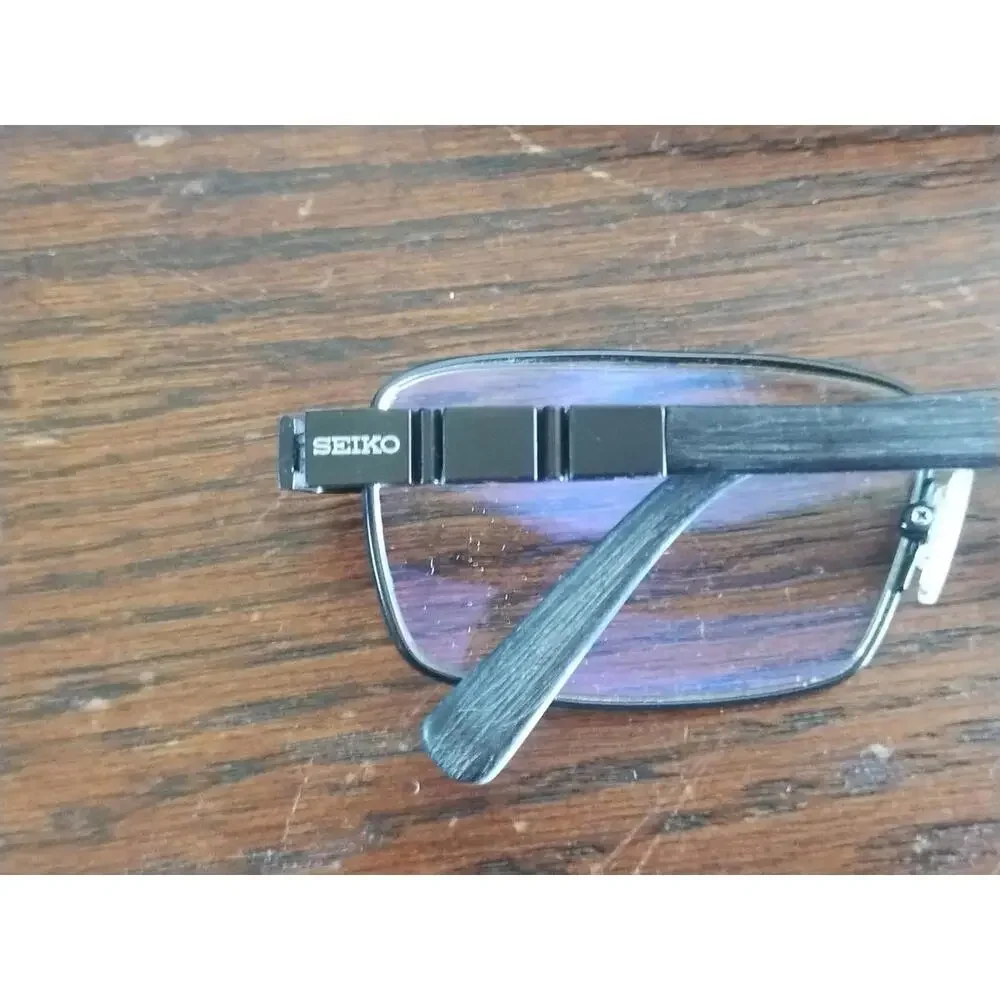 Seiko Eyeglasse Frame T1074 Mens Black Titanium Squarel Rim 56-17-140 frame only